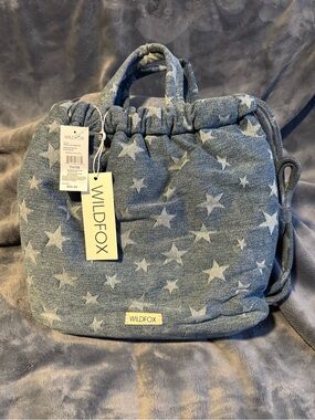 Wildfox Blue Star Drawstring Tote/ Backpack Bag